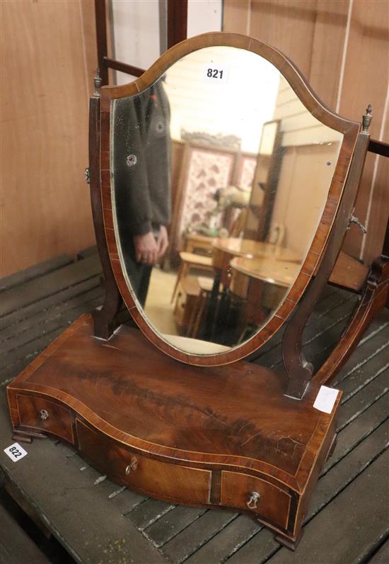 A shield shaped toilet mirror H.54cm